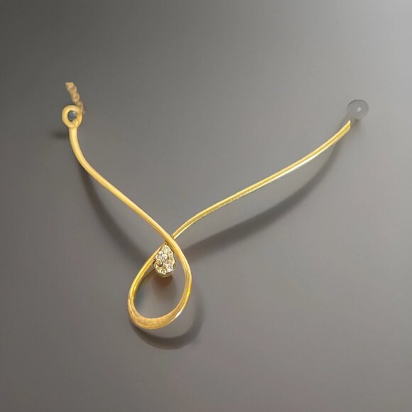 Avon Jewelry - Vtg Avon 1977 Diamond Loop NECKLACE 1 20 14K G.F. w Tiny Diamond